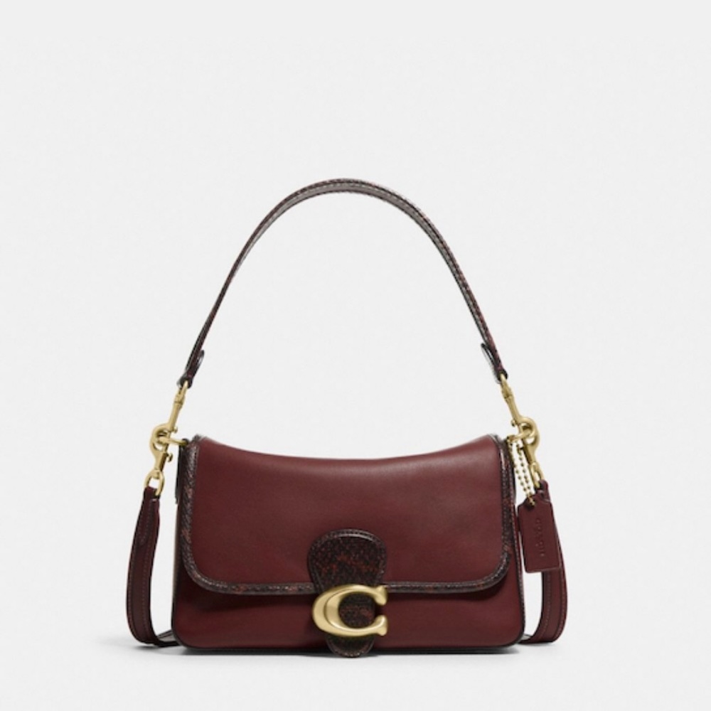 Coach Soft Tabby with Snakeskin Detail - Brass/Wine